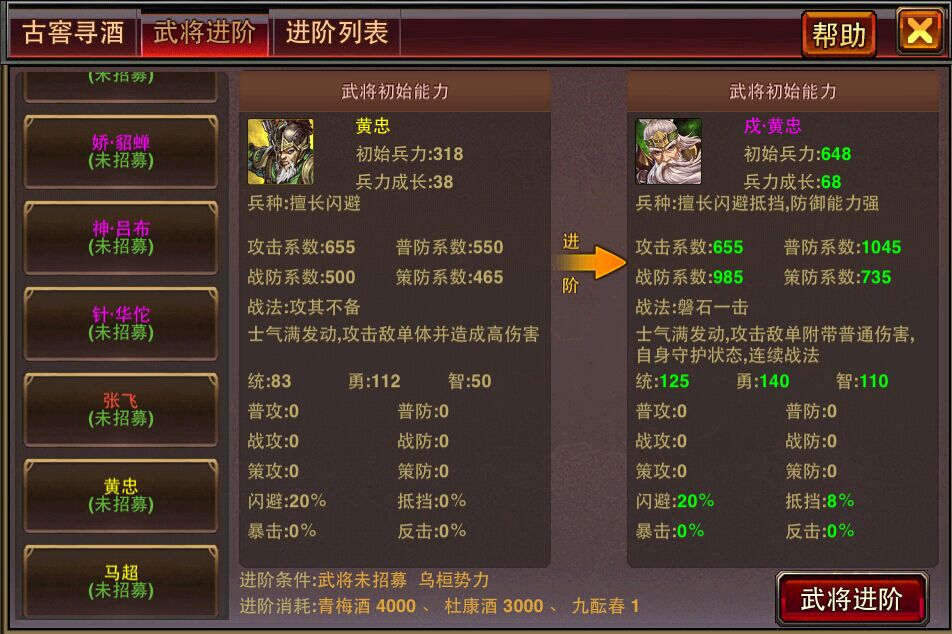 风云天下武将进阶 风云天下武将进阶